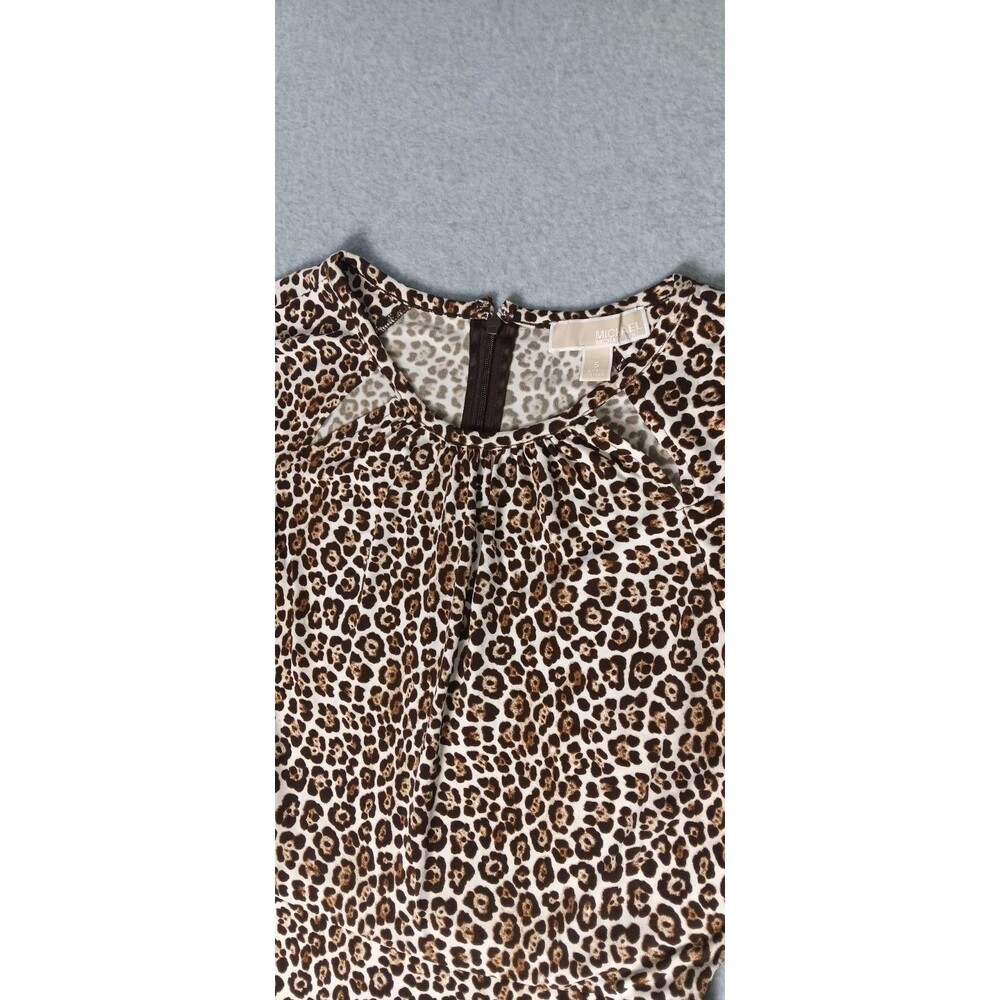 Michael Kors Fit And Flare Skater Dress S Leopard Cheetah Animal Print Mob Wife - Picture 3 of 10